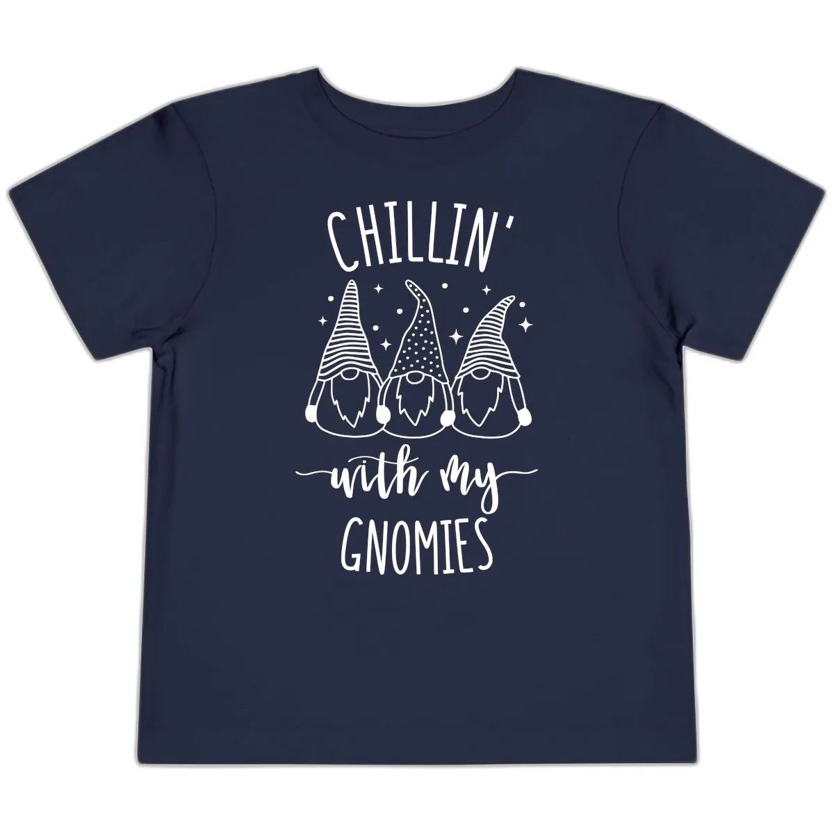 Chillin With My Gnomies Holiday Design Toddler T-Shirt in Navy