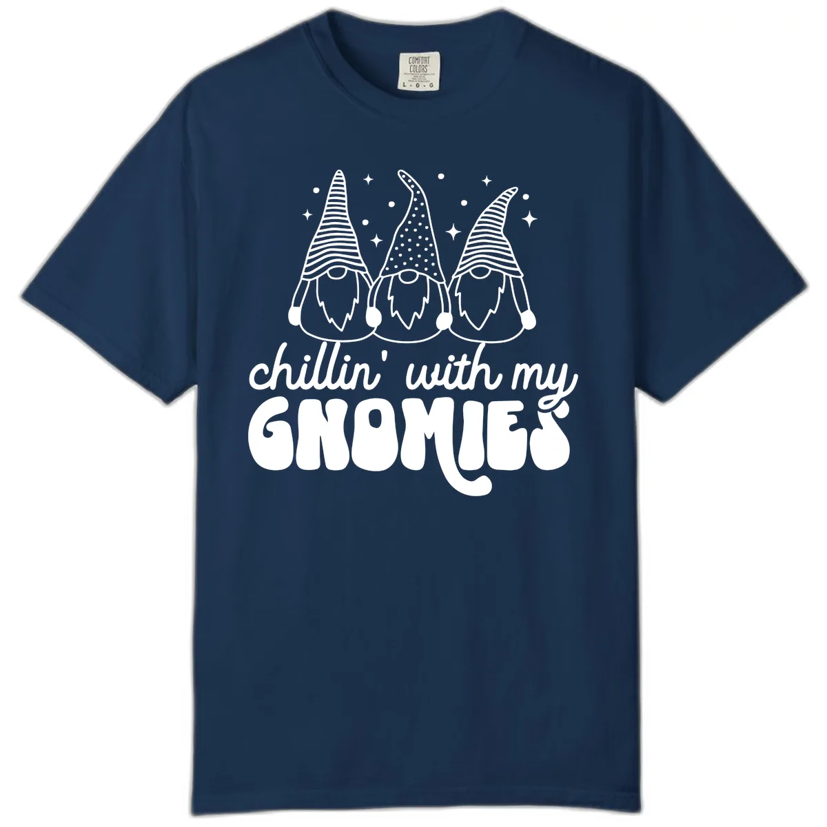 Chillin With My Gnomies Holiday Design Comfort Color in Navy