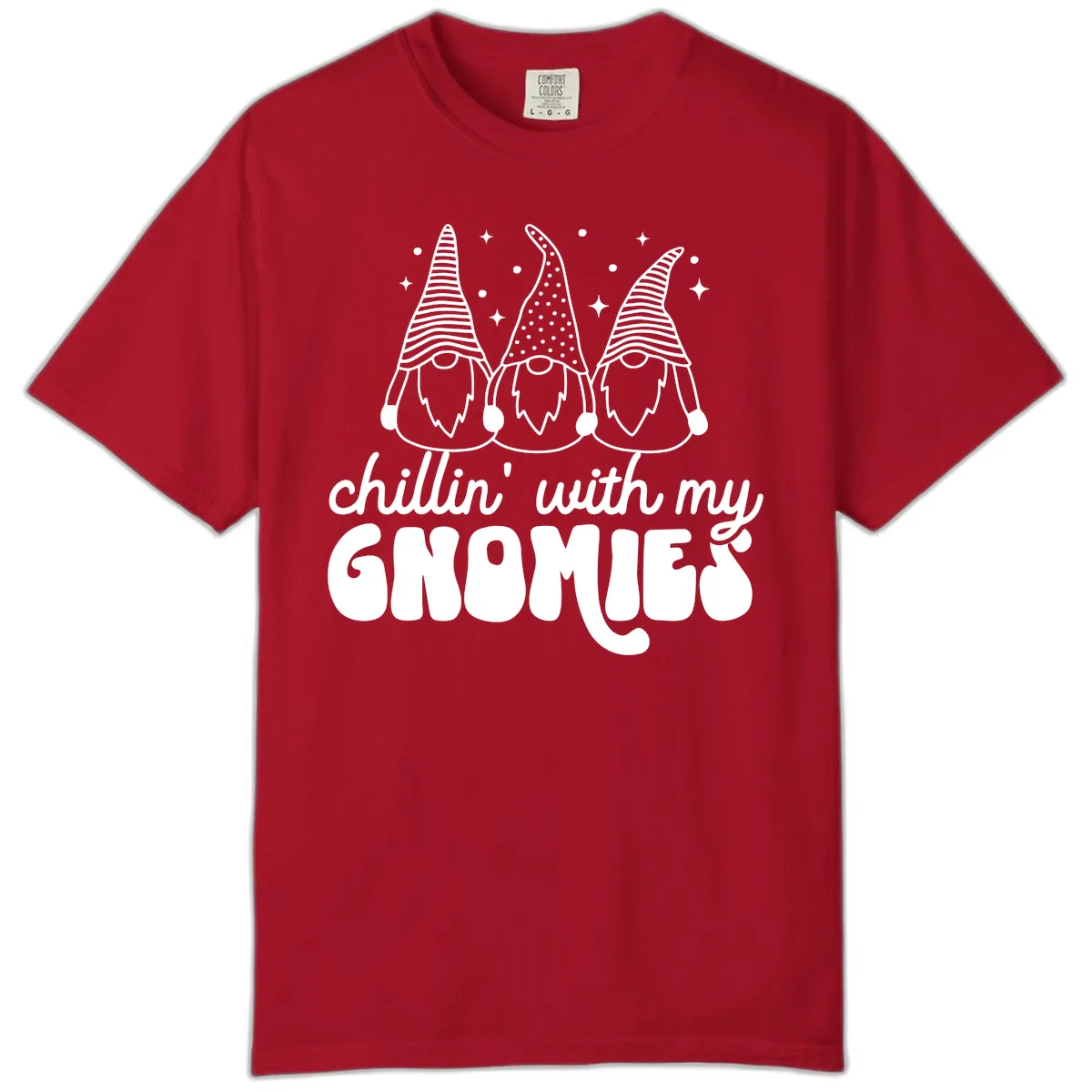 Chillin With My Gnomies Holiday Design Comfort Color in Red