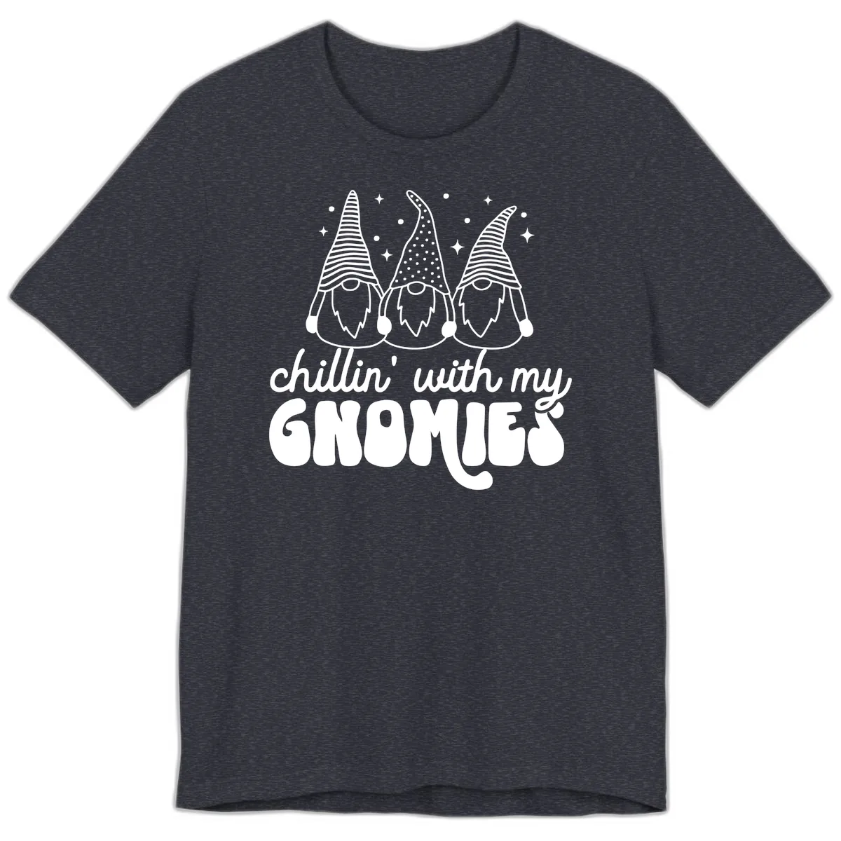 Chillin With My Gnomies Holiday Design Premium T-Shirt in Heather Navy