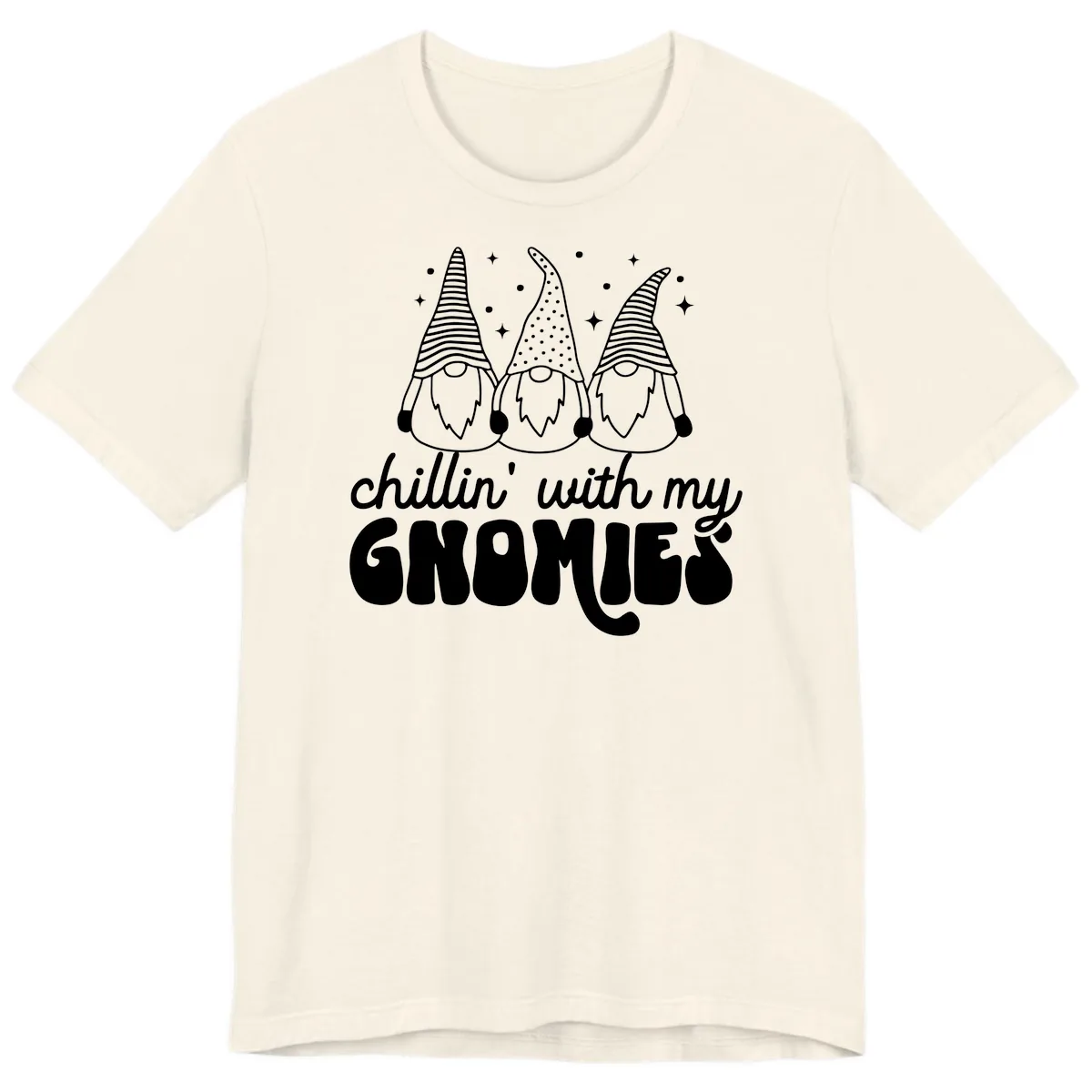 Chillin With My Gnomies Holiday Design Premium T-Shirt in Natural