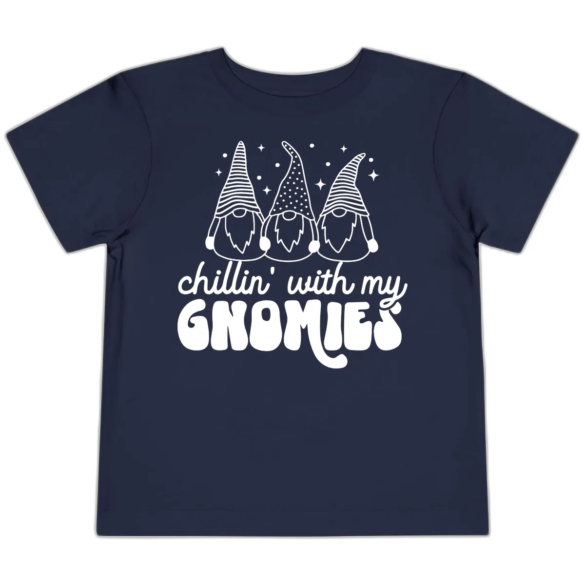 Chillin With My Gnomies Holiday Design Toddler T-Shirt in Navy