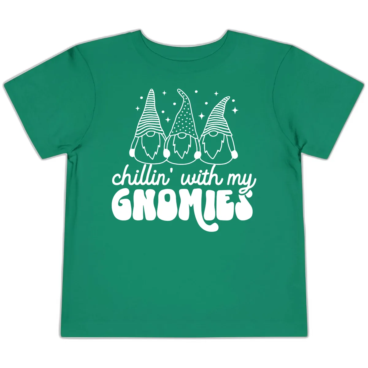 Chillin With My Gnomies Holiday Design Toddler T-Shirt in Kelly