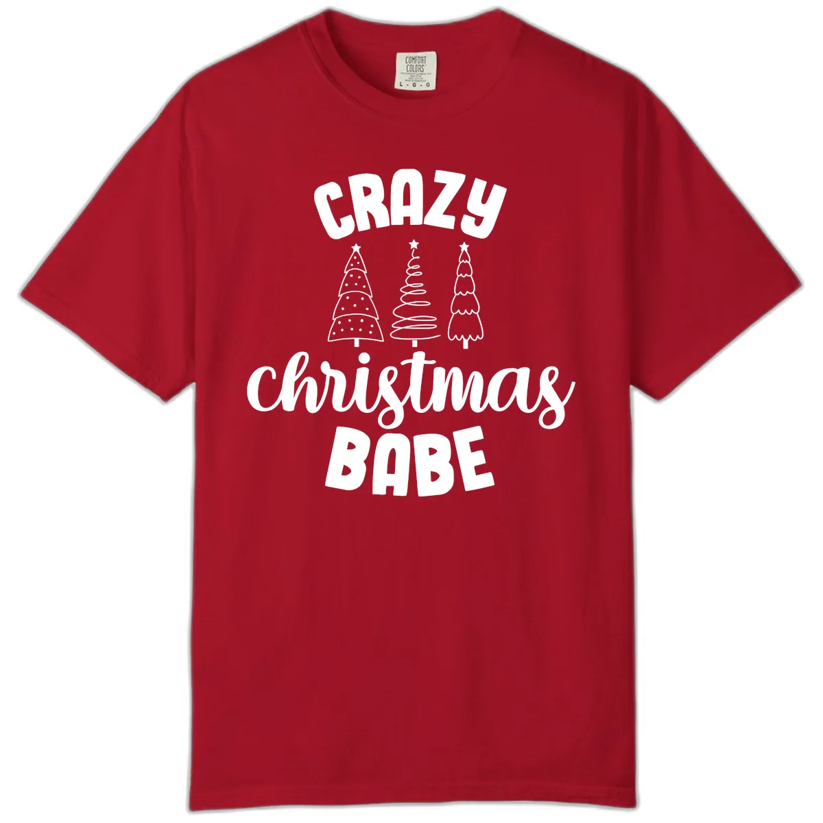 Crazy Christmas Babe Holiday Design Comfort Color in Red