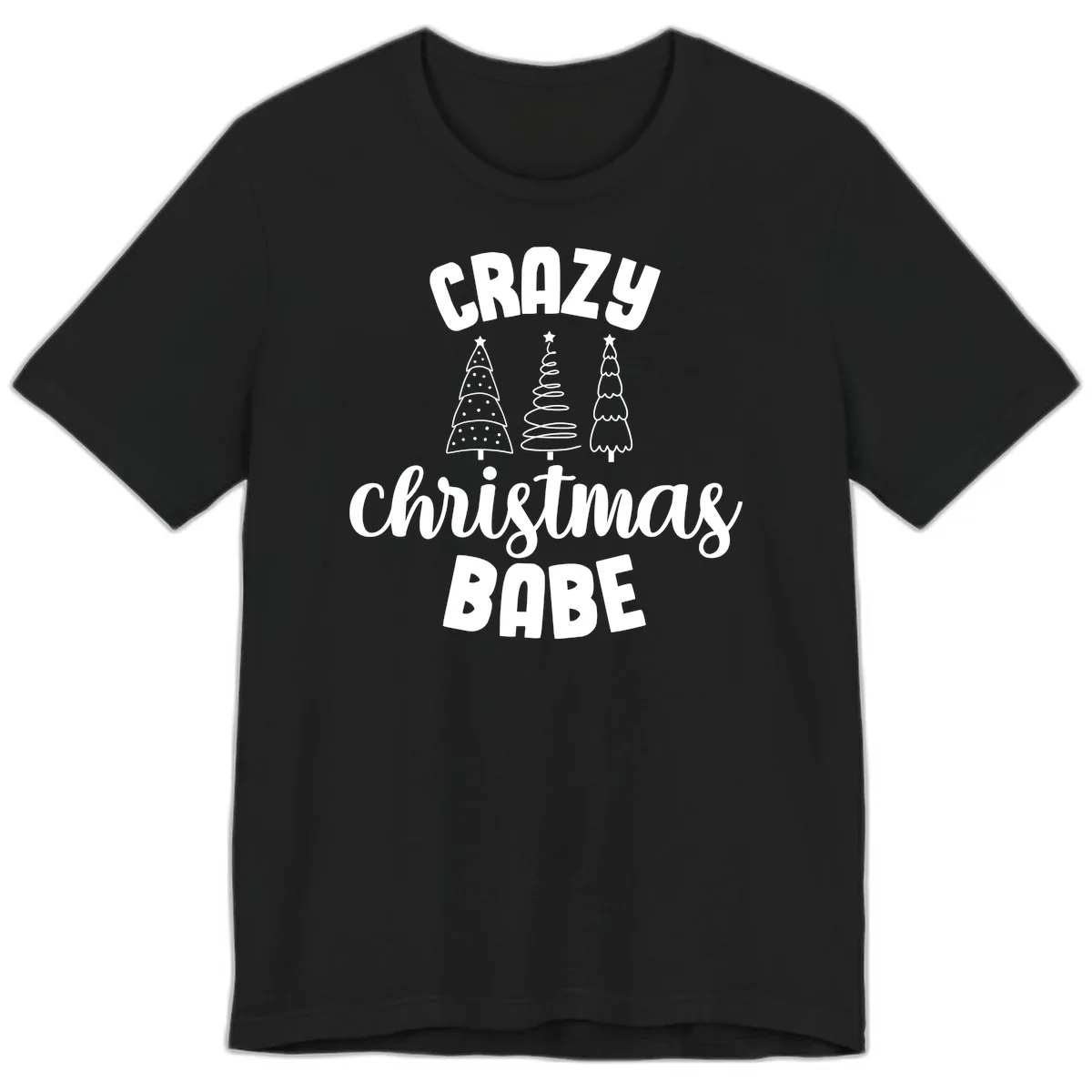 Crazy Christmas Babe Holiday Design Premium T-Shirt in Black
