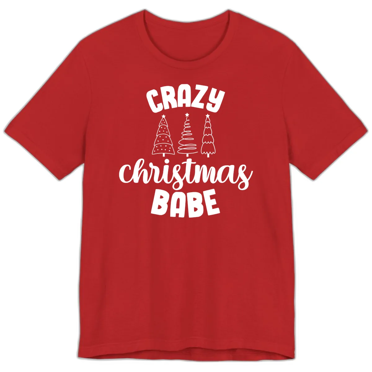 Crazy Christmas Babe Holiday Design Premium T-Shirt in Red