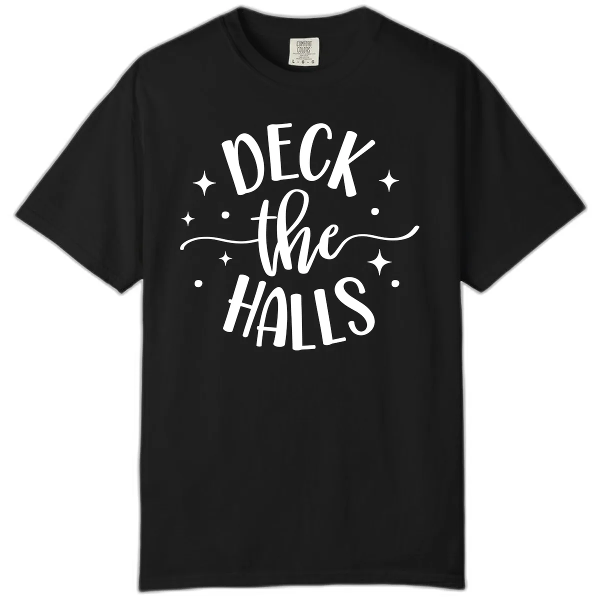 Deck The Halls Holiday Typography Comfort Color in Black