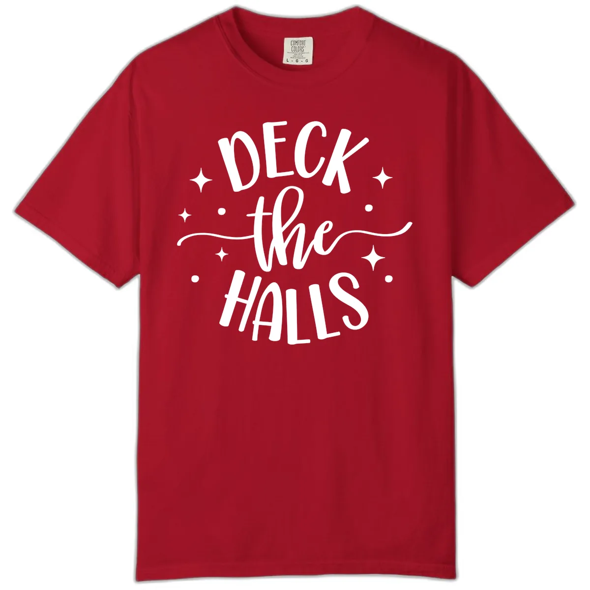 Deck The Halls Holiday Typography Comfort Color in Red