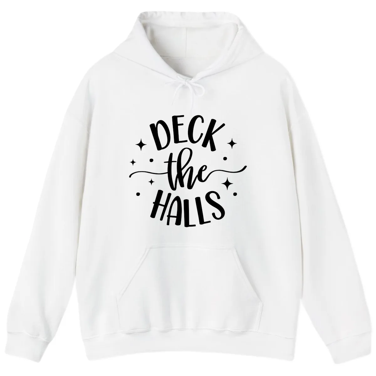 Deck The Halls Holiday Typography Hoodie in White