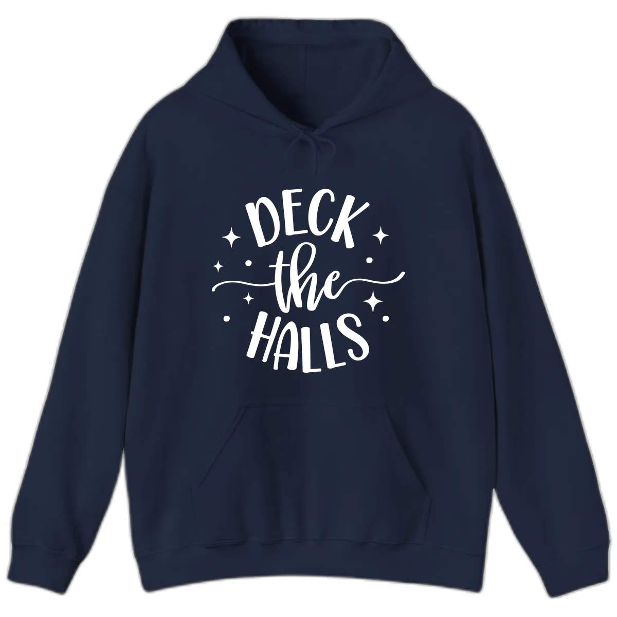 Deck The Halls Holiday Typography Hoodie in Navy