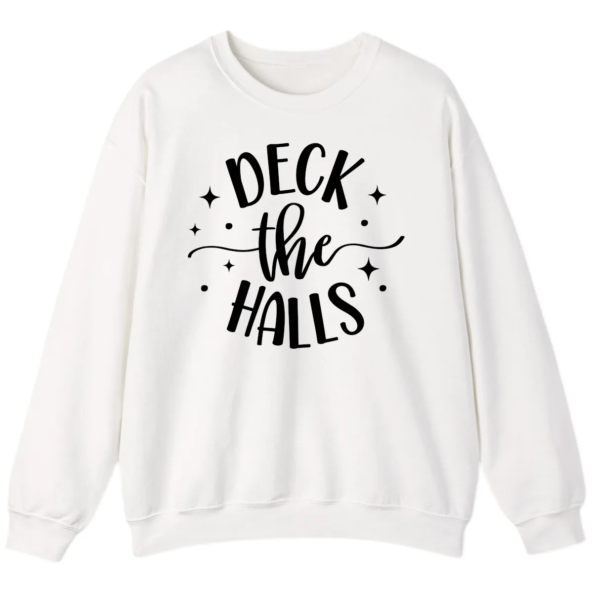 Deck The Halls Holiday Typography Sweatshirt in White