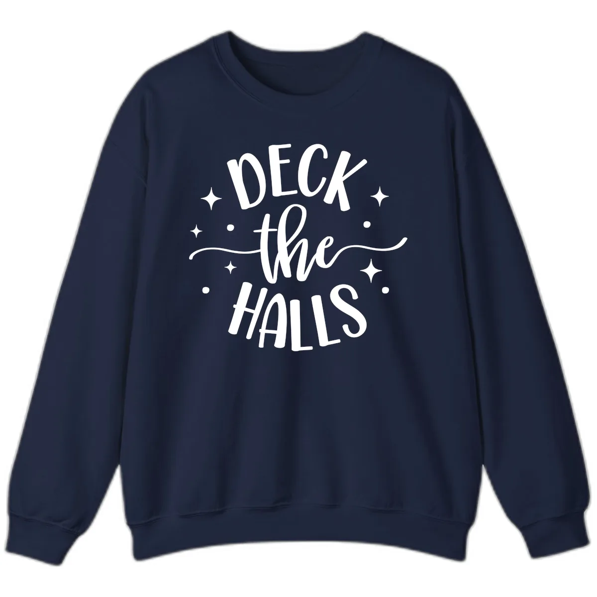 Deck The Halls Holiday Typography Sweatshirt in Navy