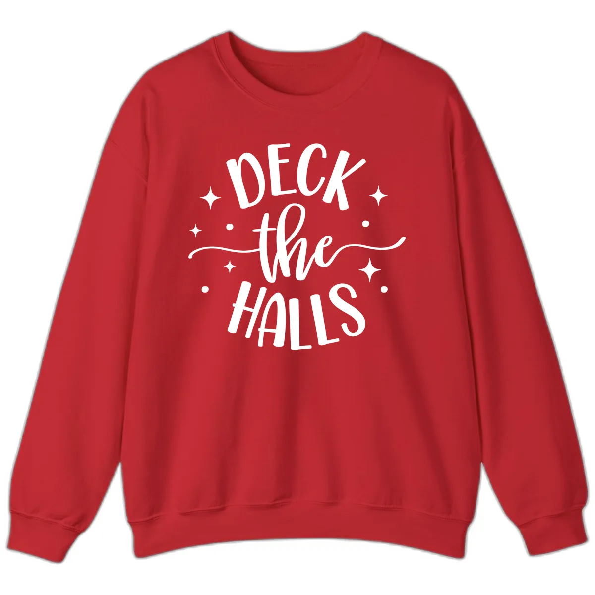 Deck The Halls Holiday Typography Sweatshirt in Red