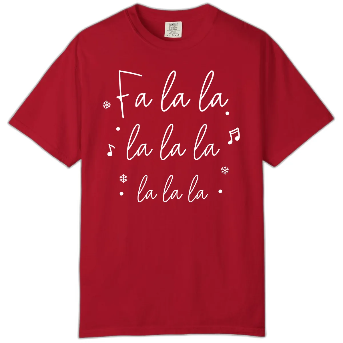 Fa La La Christmas Caroling Song Comfort Color in Red