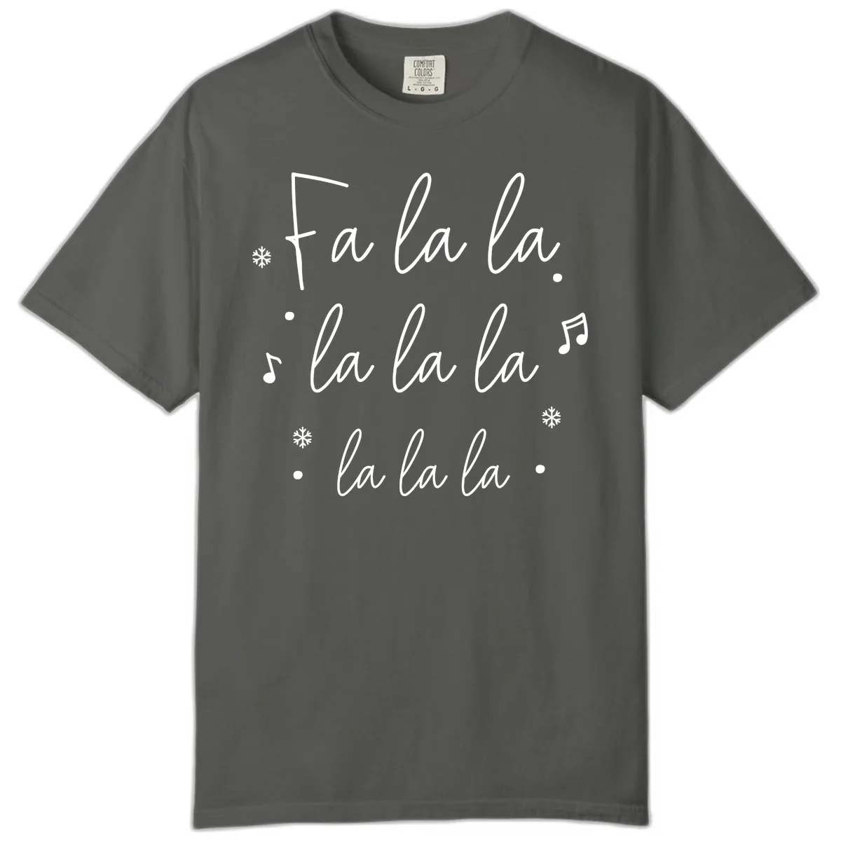 Fa La La Christmas Caroling Song Comfort Color in Pepper