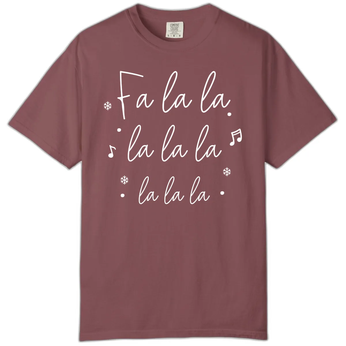 Fa La La Christmas Caroling Song Comfort Color in Brick