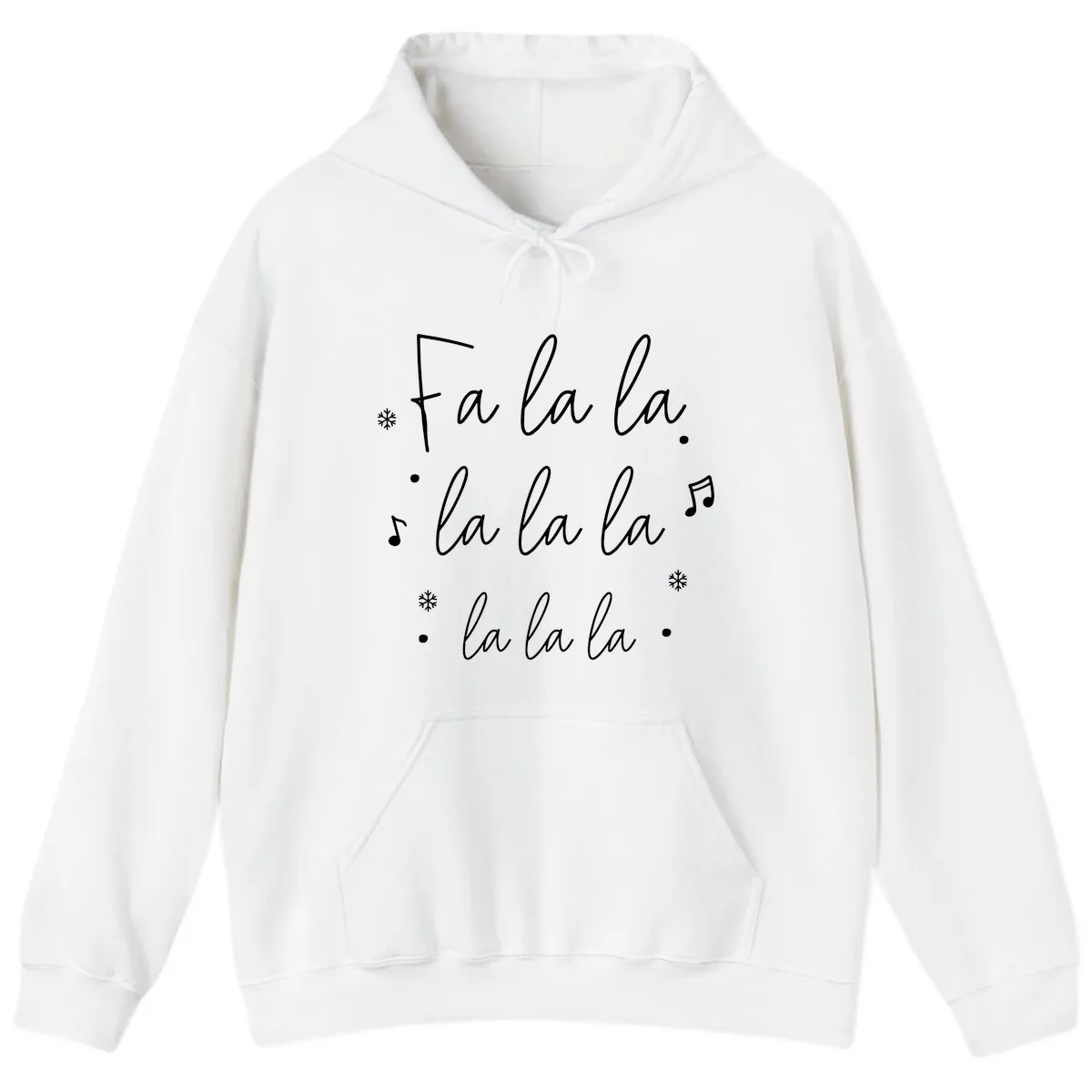 Fa La La Christmas Caroling Song Hoodie in White