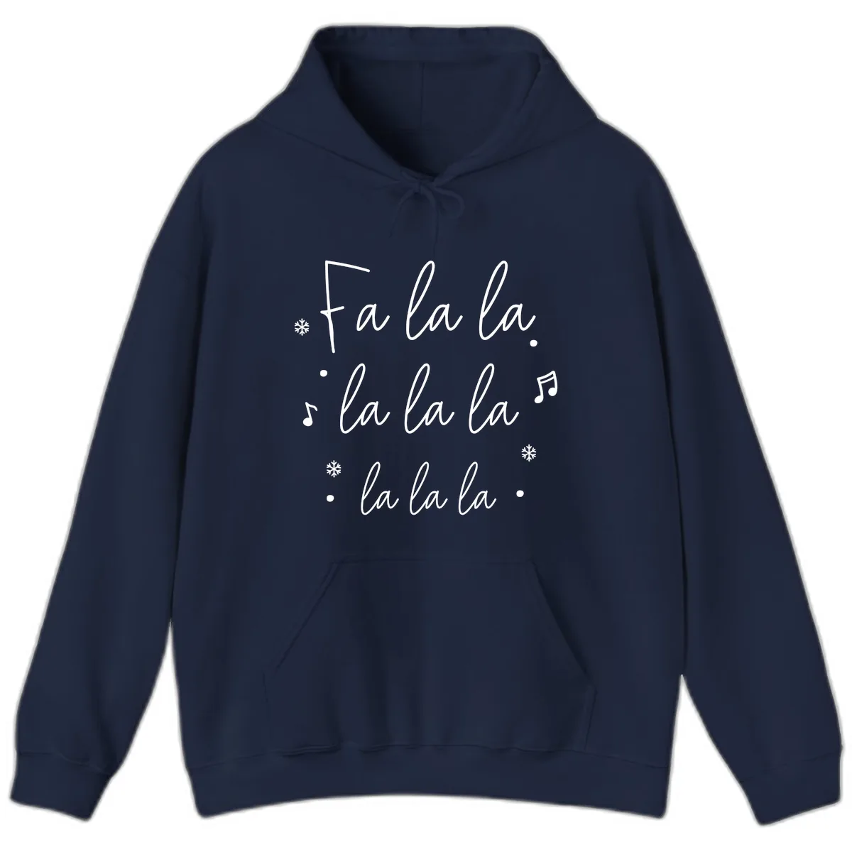 Fa La La Christmas Caroling Song Hoodie in Navy