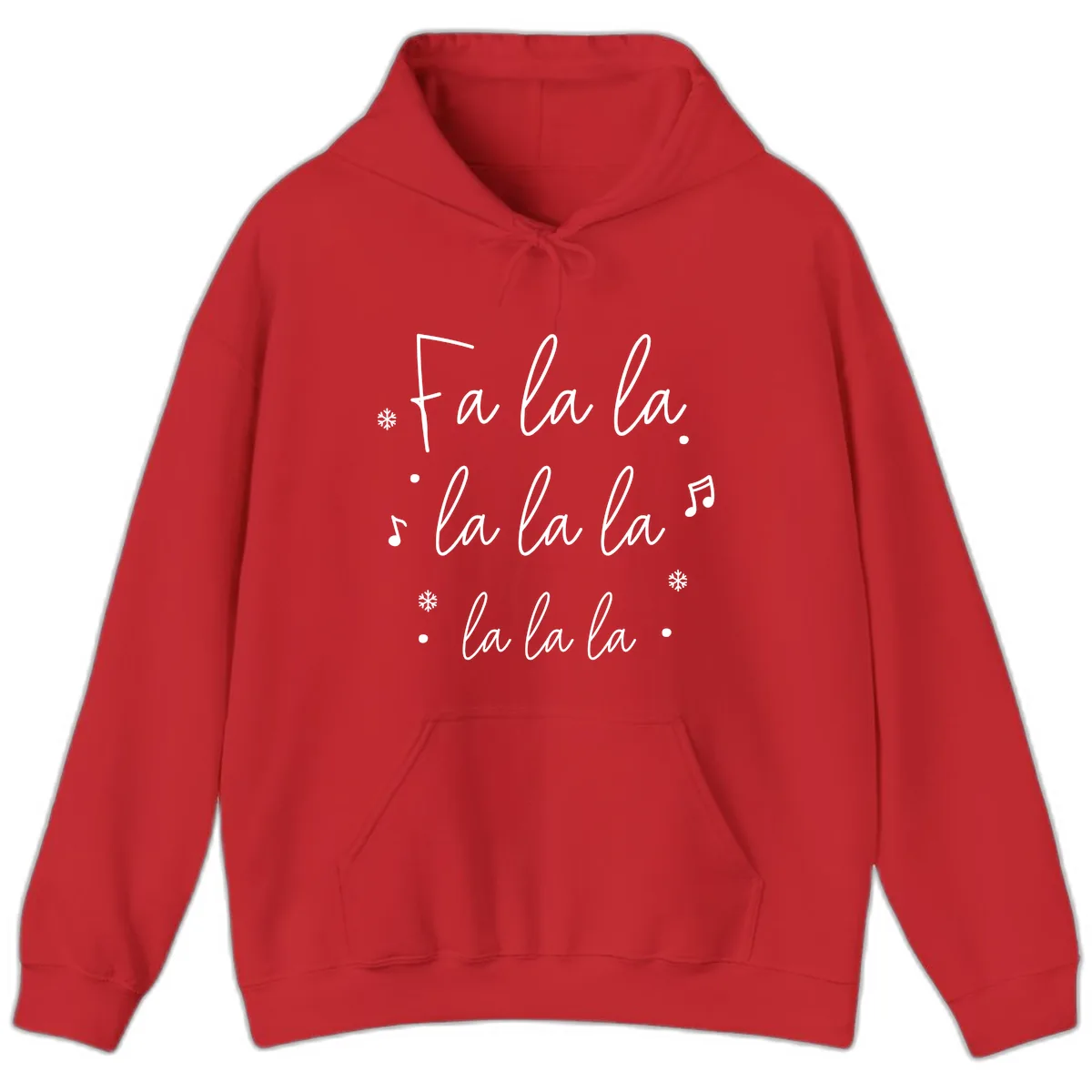 Fa La La Christmas Caroling Song Hoodie in Red
