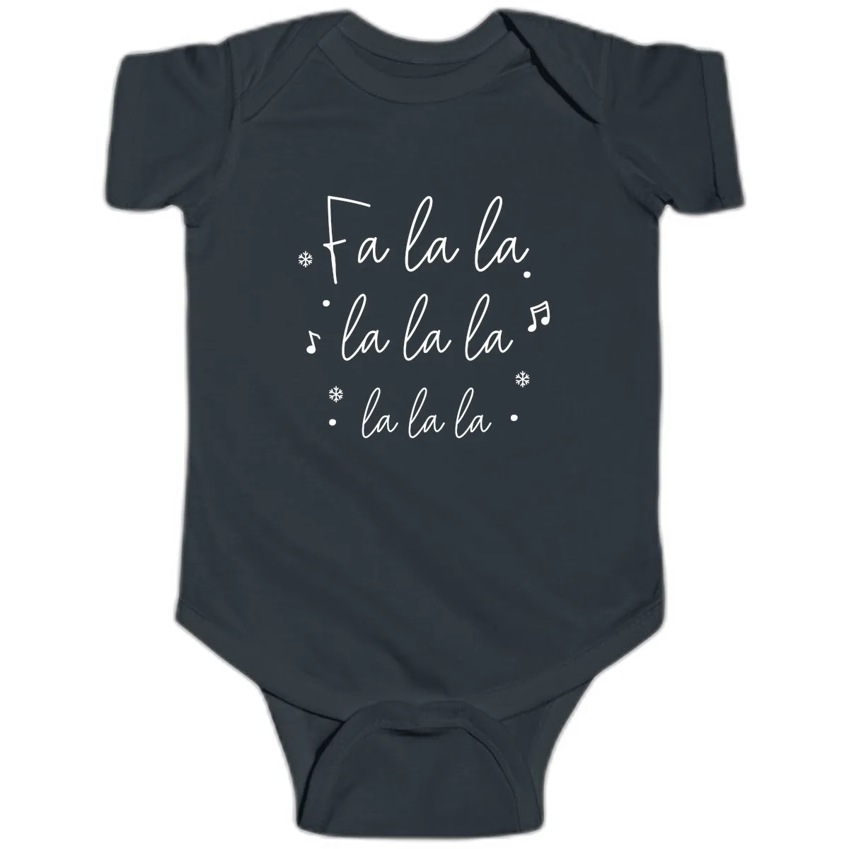 Fa La La Christmas Caroling Song Baby Onesie in Black