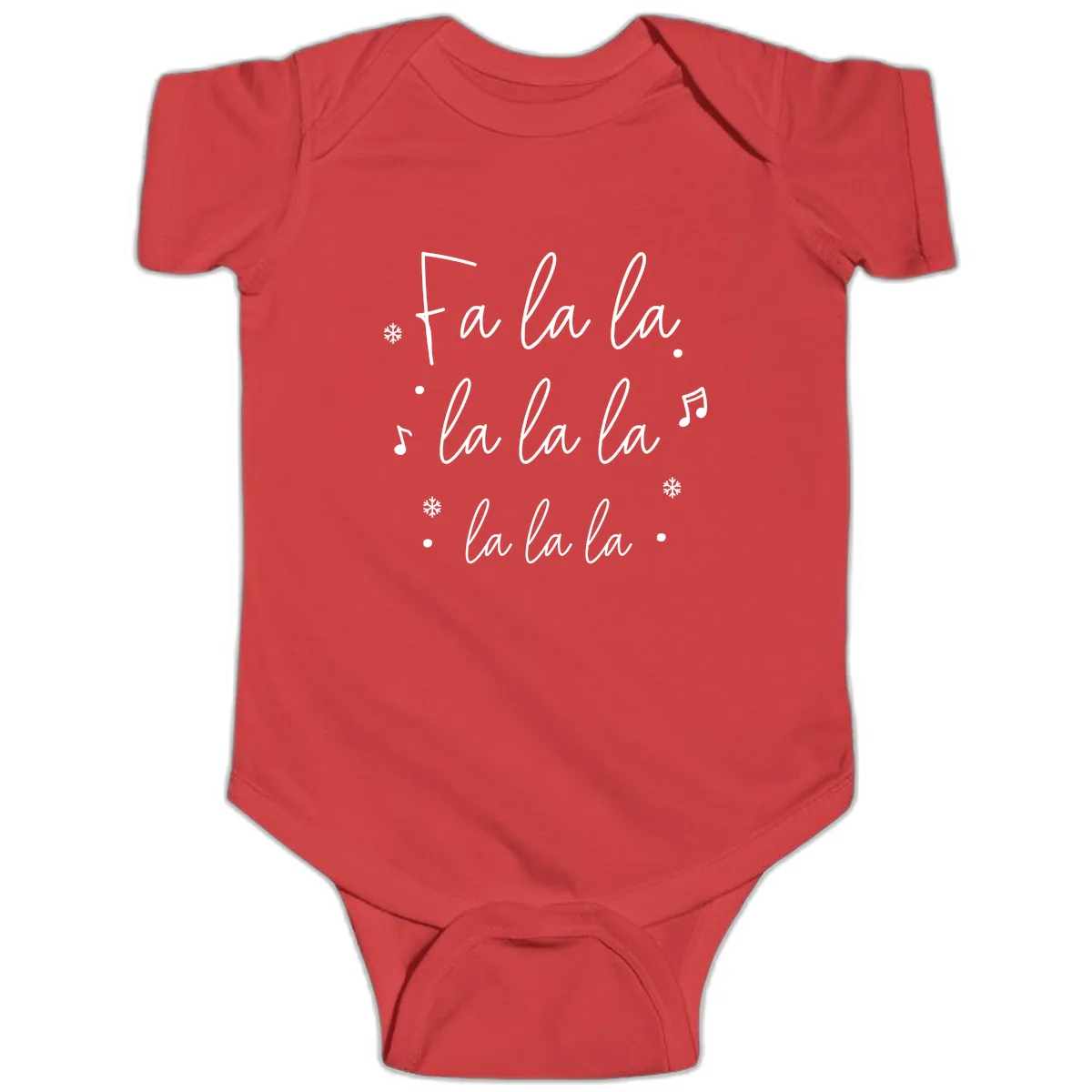Fa La La Christmas Caroling Song Baby Onesie in Red