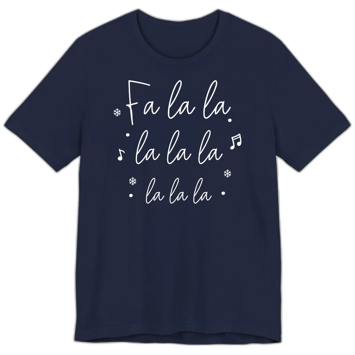Fa La La Christmas Caroling Song Premium T-Shirt in Navy