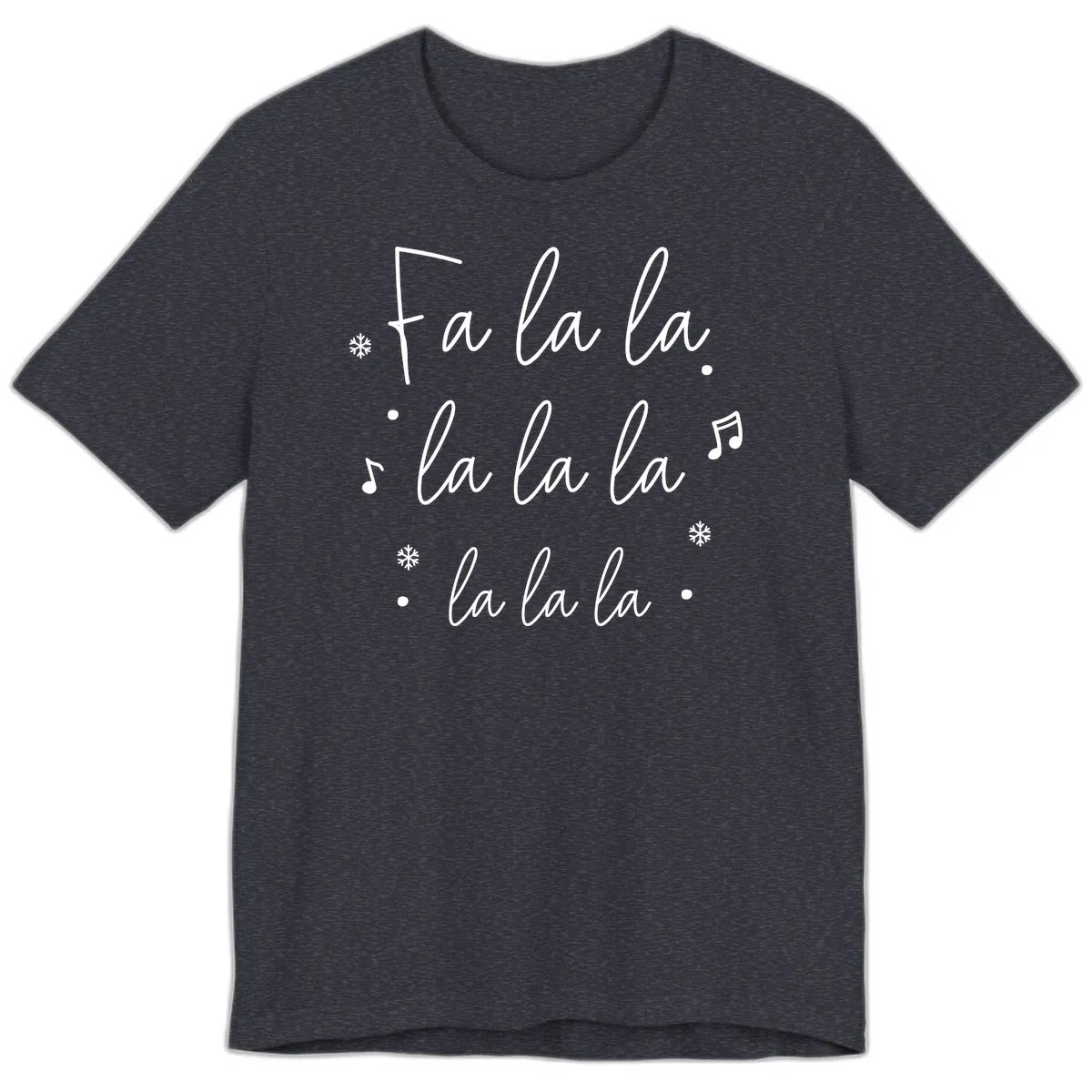 Fa La La Christmas Caroling Song Premium T-Shirt in Heather Navy