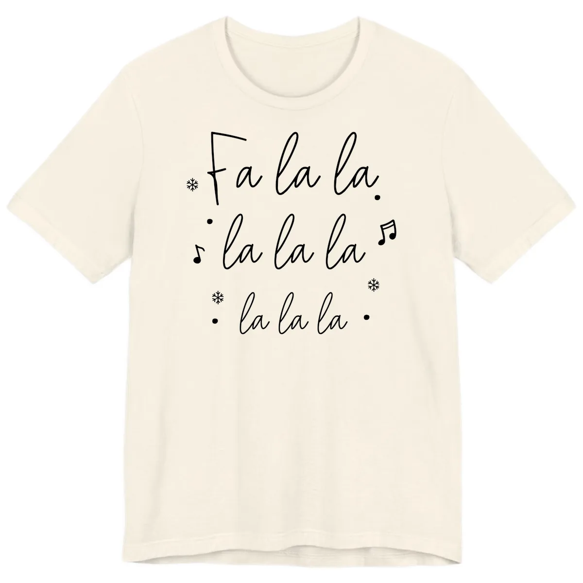 Fa La La Christmas Caroling Song Premium T-Shirt in Natural