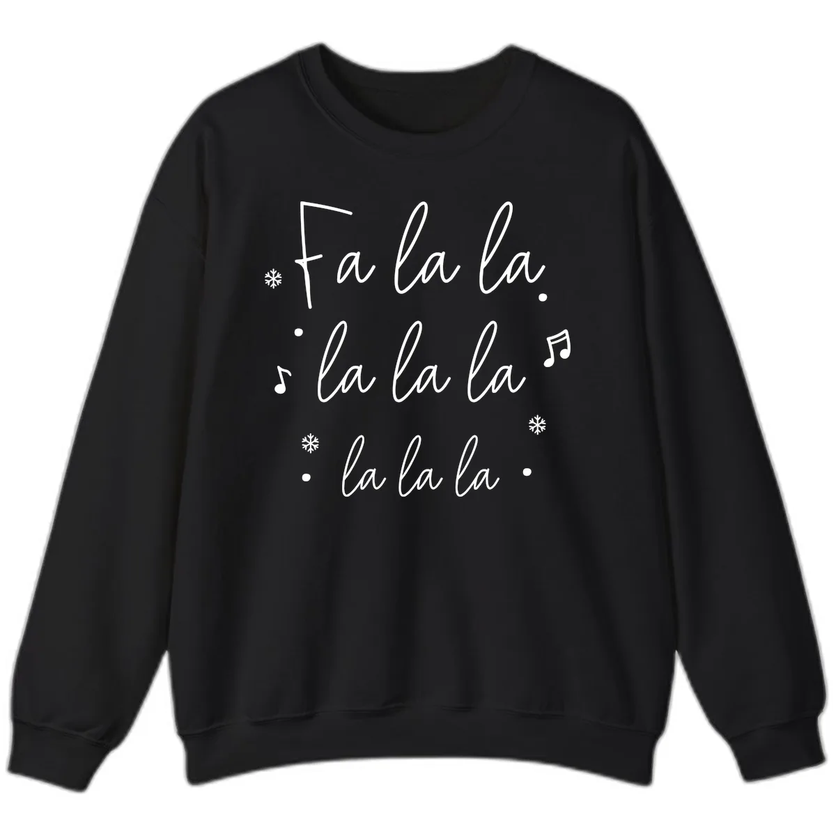 Fa La La Christmas Caroling Song Sweatshirt in Black