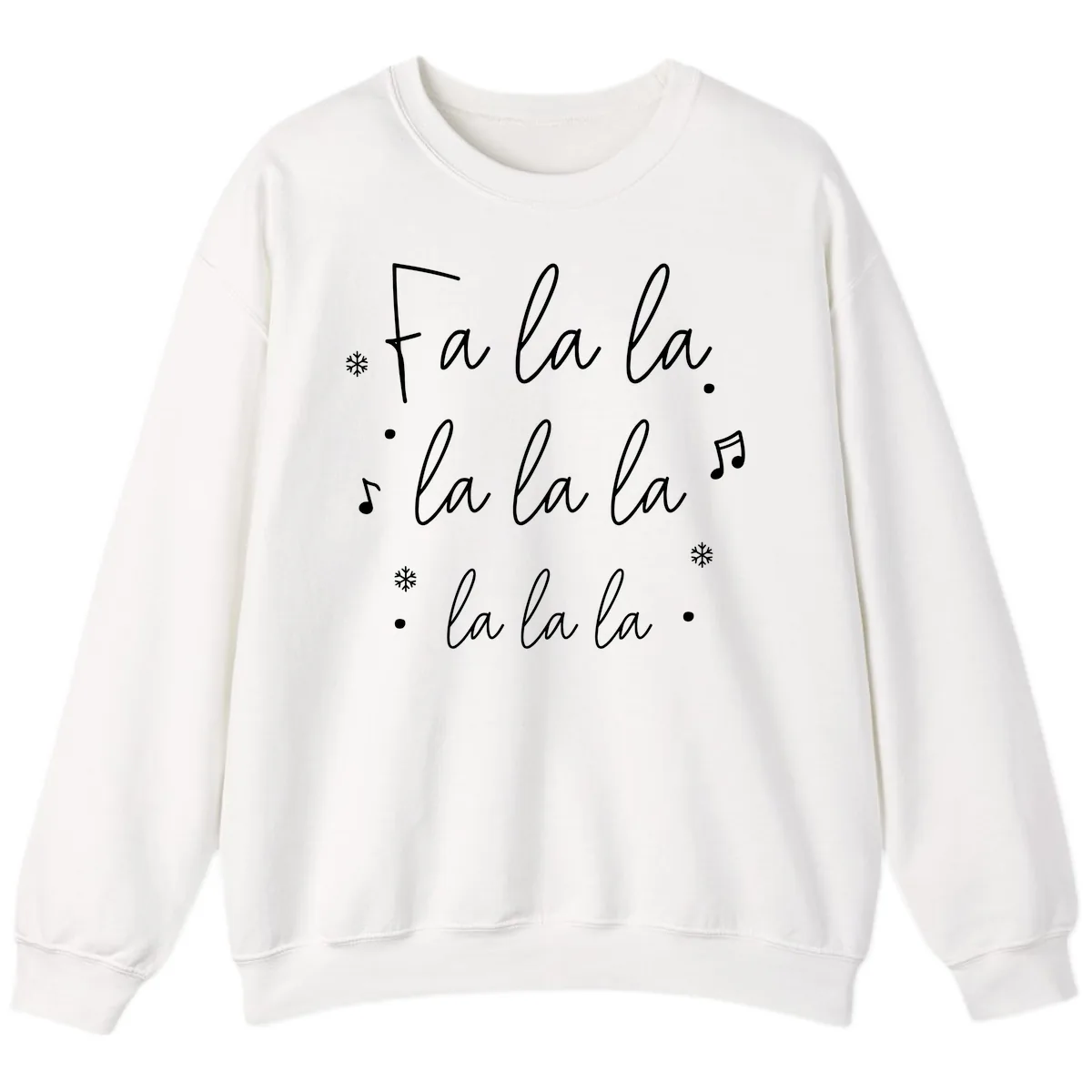 Fa La La Christmas Caroling Song Sweatshirt in White