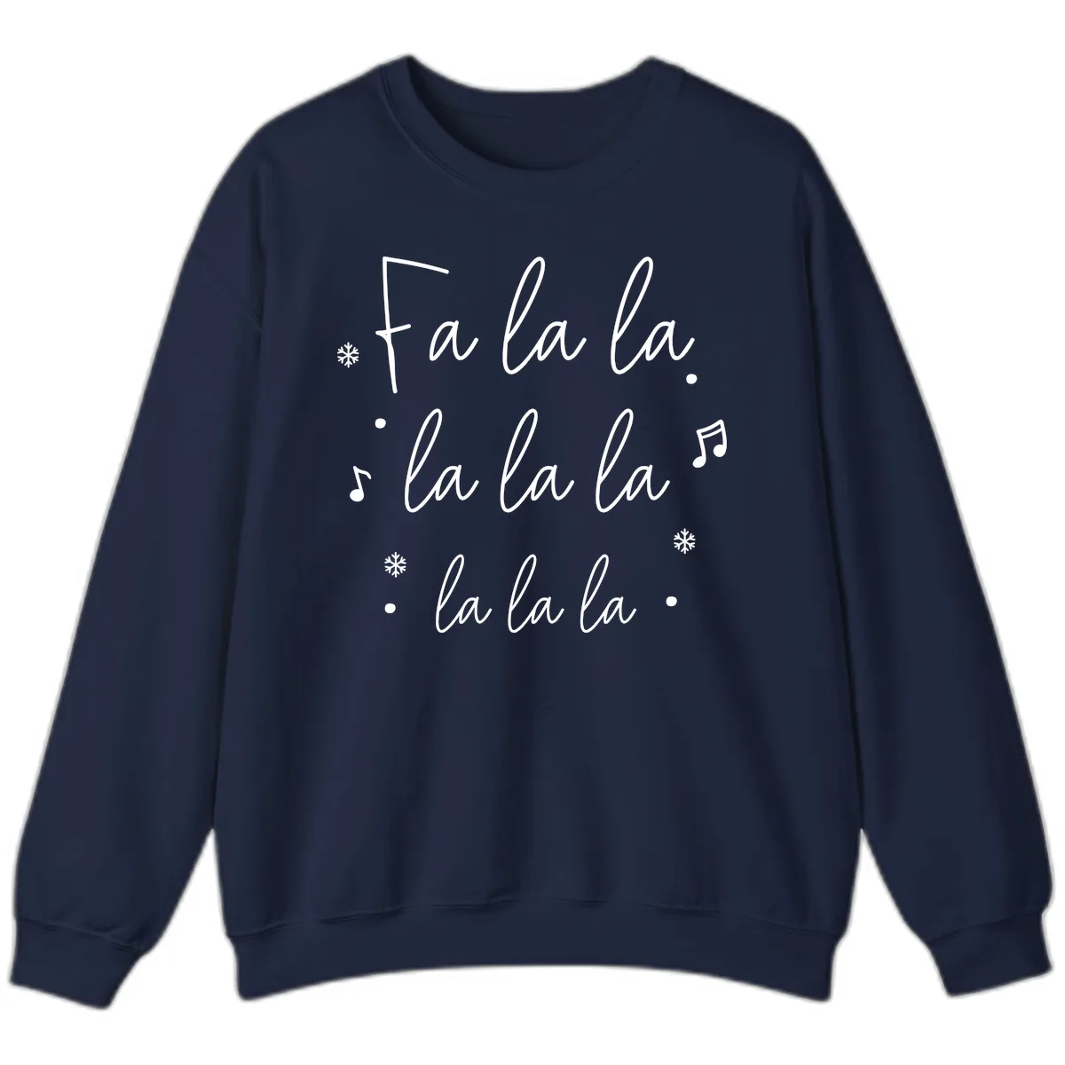 Fa La La Christmas Caroling Song Sweatshirt in Navy