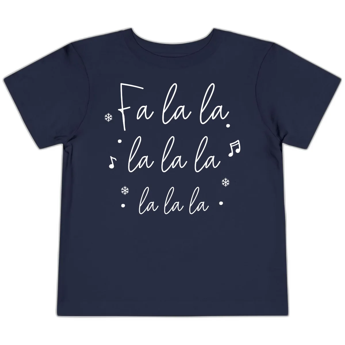 Fa La La Christmas Caroling Song Toddler T-Shirt in Navy
