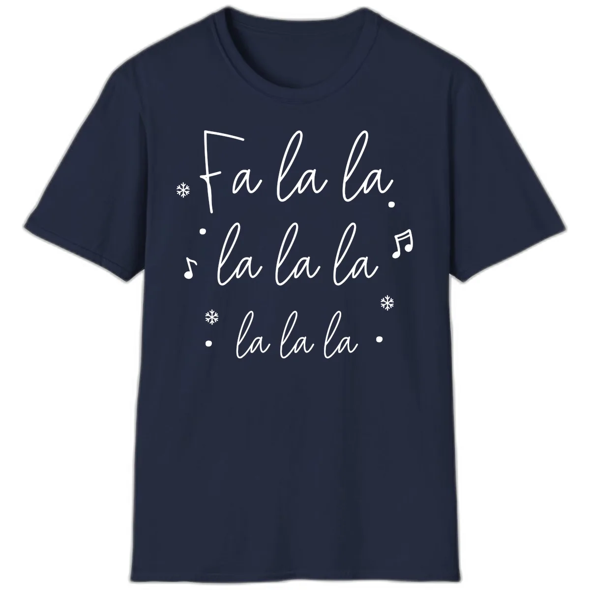 Fa La La Christmas Caroling Song T-Shirt in Navy