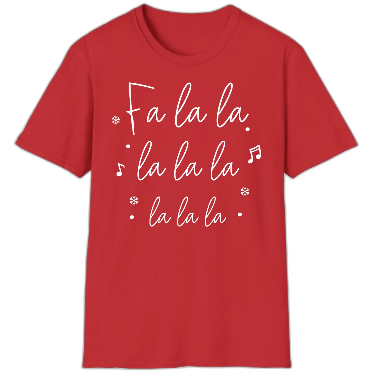 Fa La La Christmas Caroling Song T-Shirt in Red