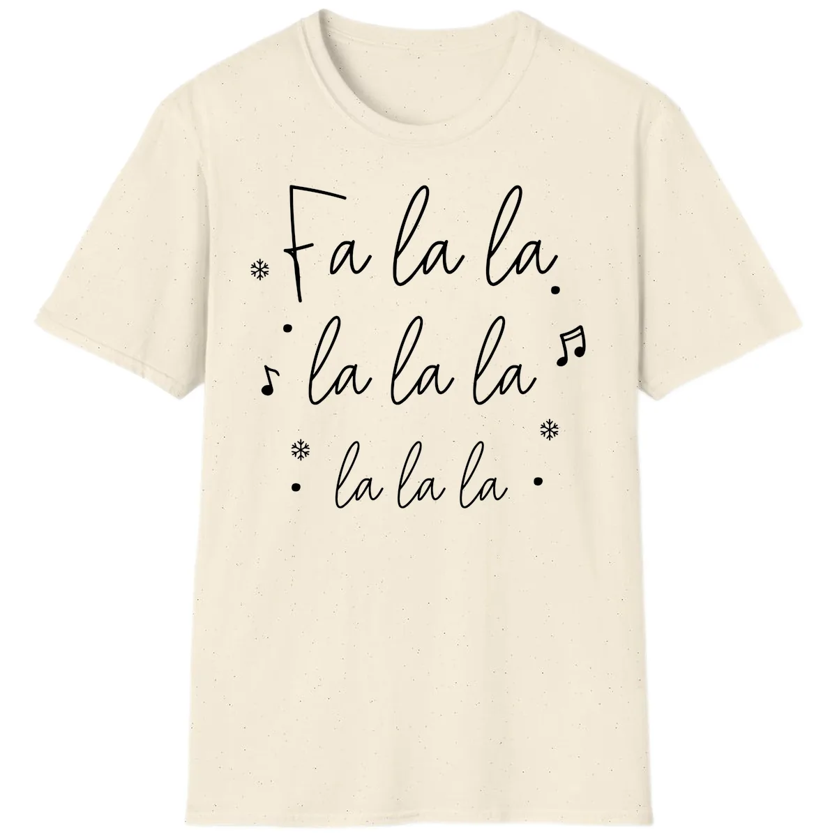 Fa La La Christmas Caroling Song T-Shirt in Natural