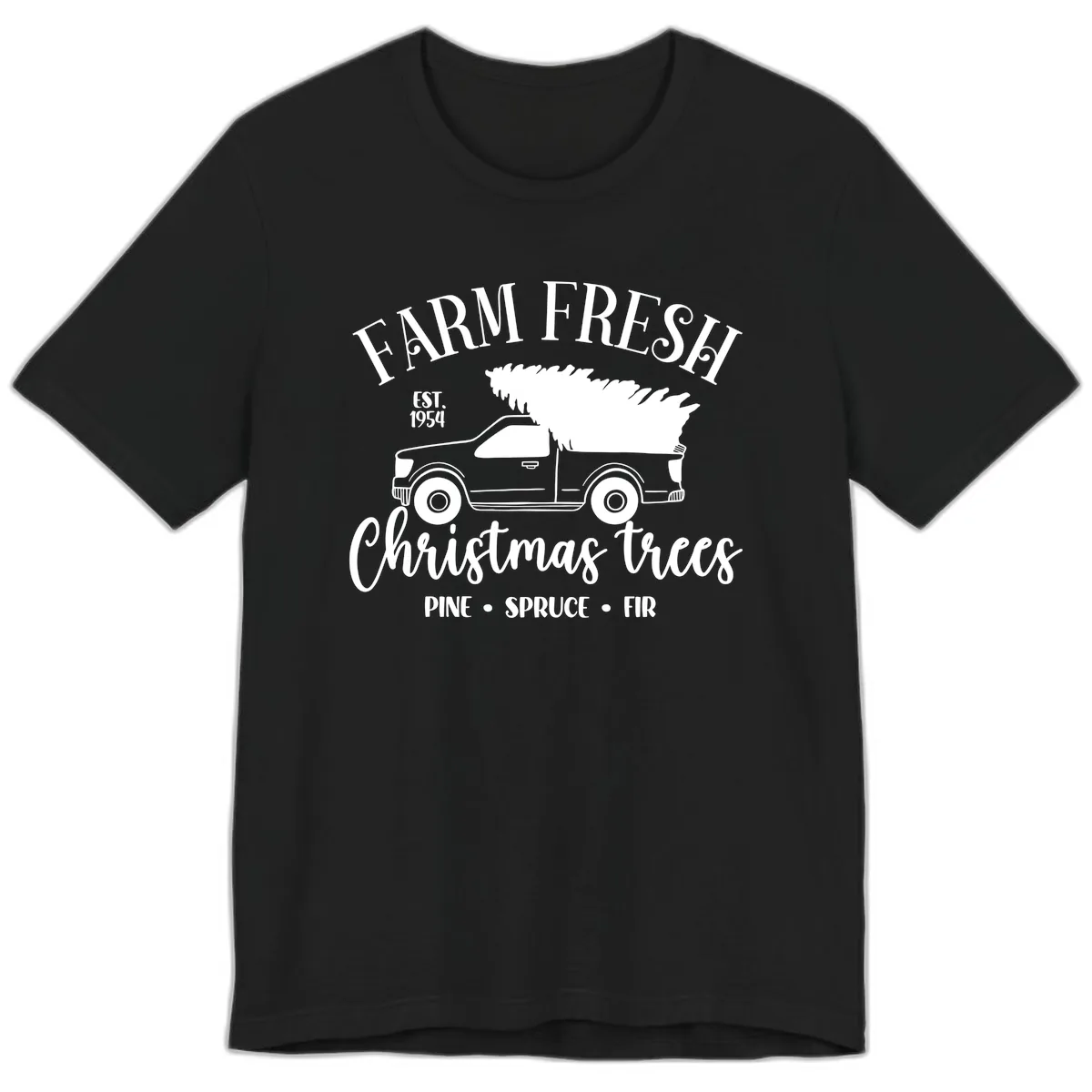 Farm Fresh Christmas Trees Pickup Premium T-Shirt in Black