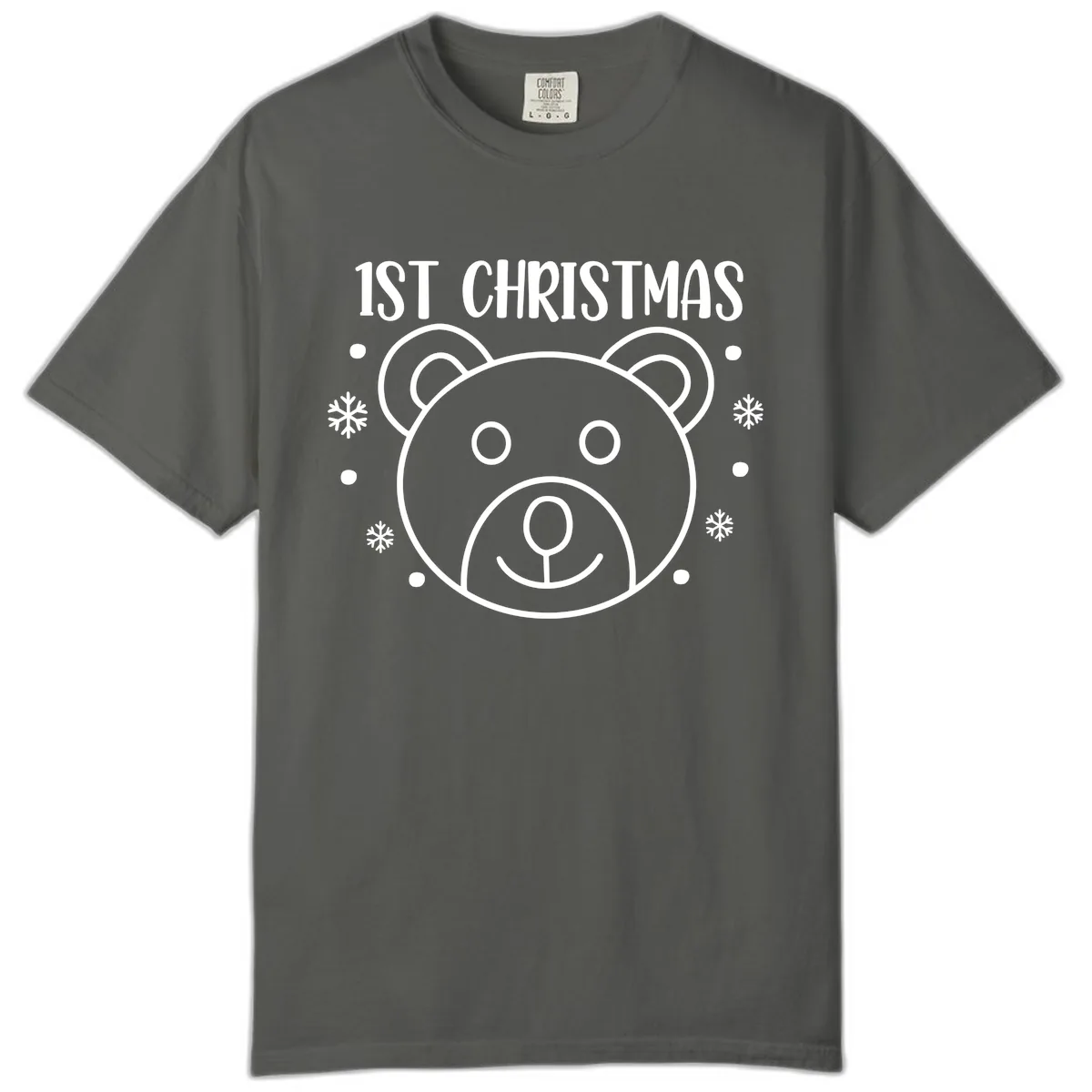 Baby's First Christmas Bear Graphic Comfort Color in Pepper