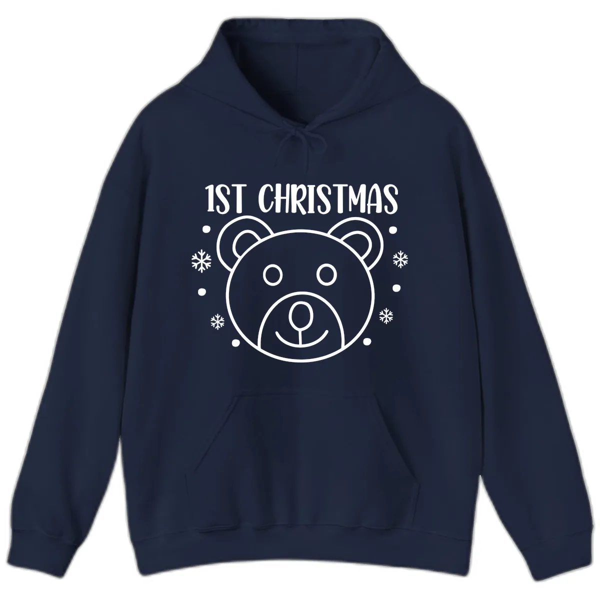 Baby's First Christmas Bear Graphic Hoodie in Navy