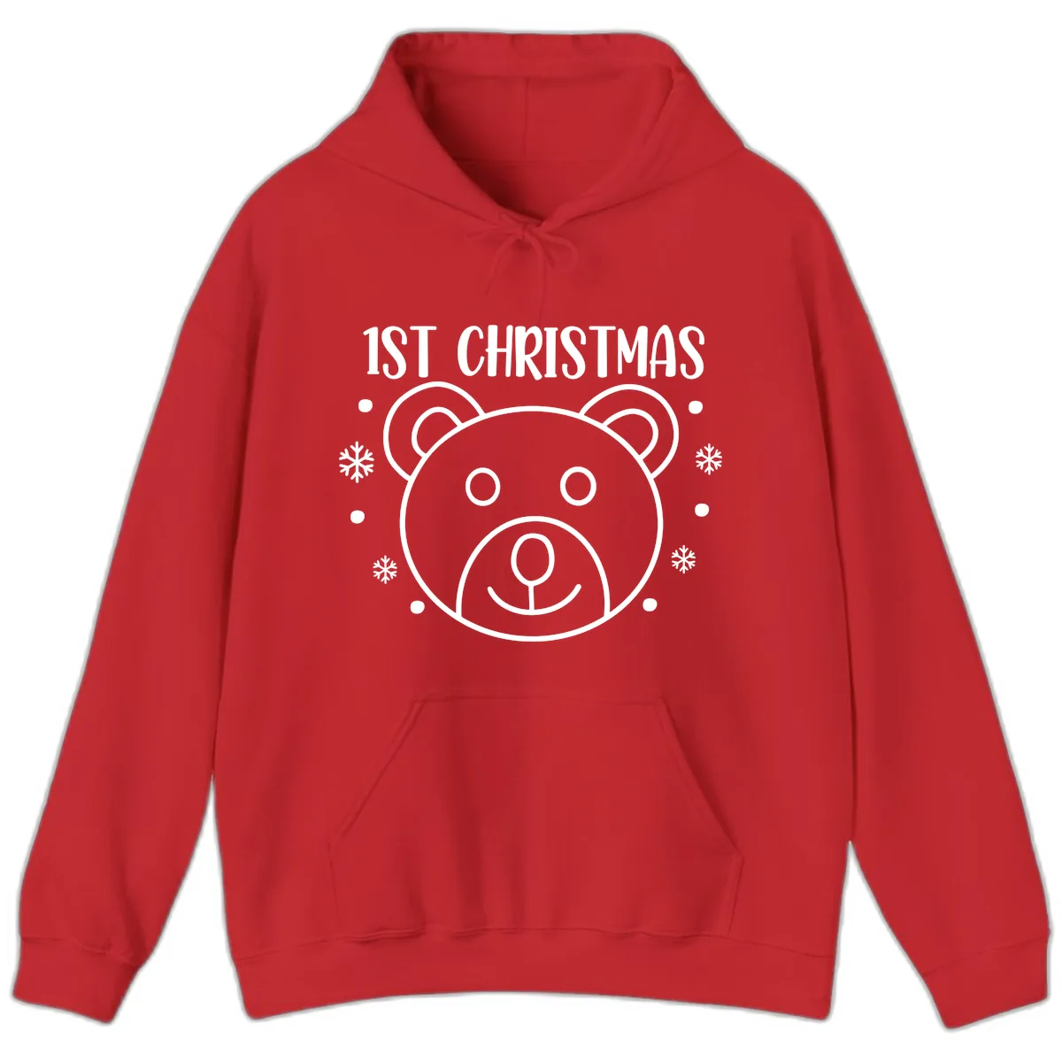 Baby's First Christmas Bear Graphic Hoodie in Red