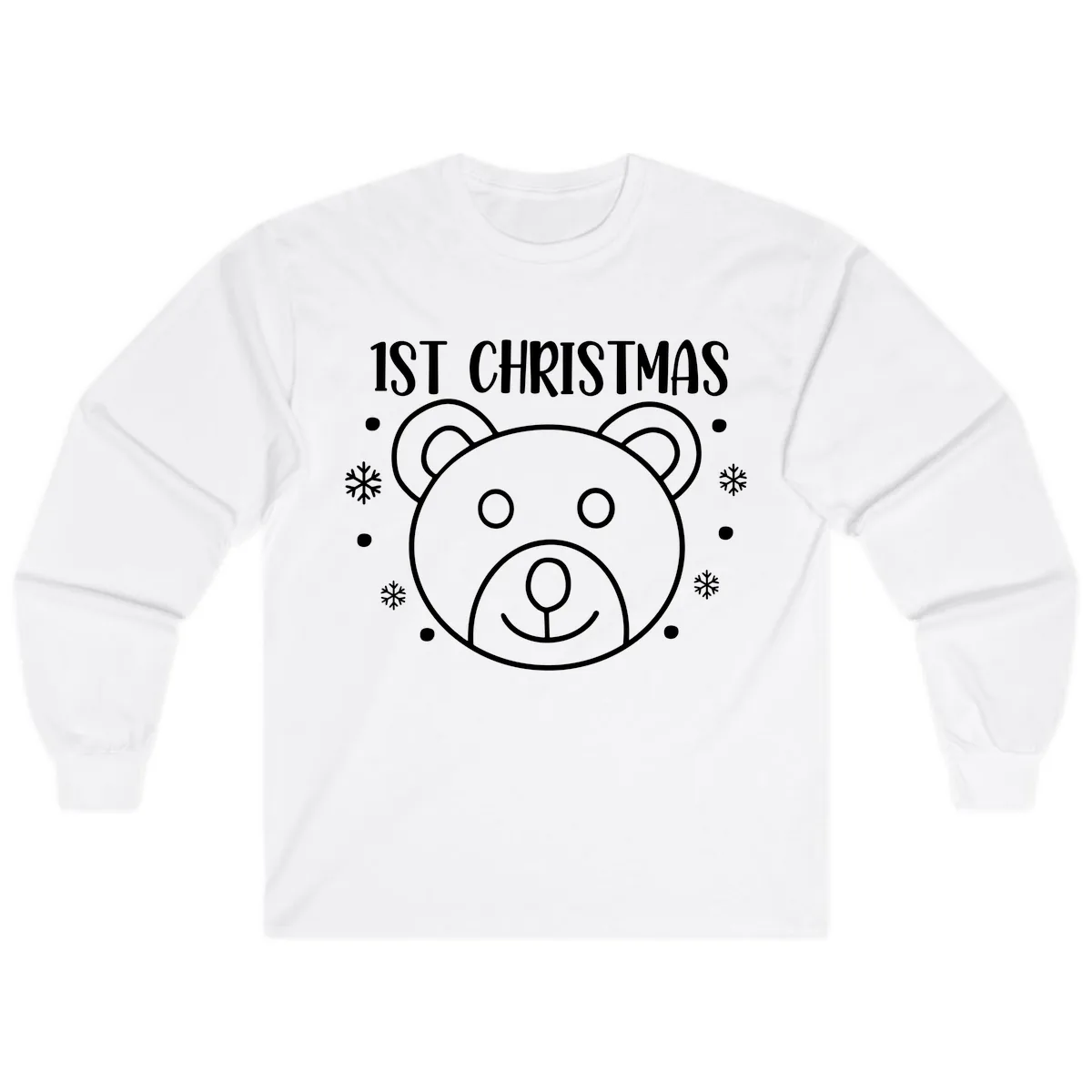 Baby's First Christmas Bear Graphic Long Sleeve in White