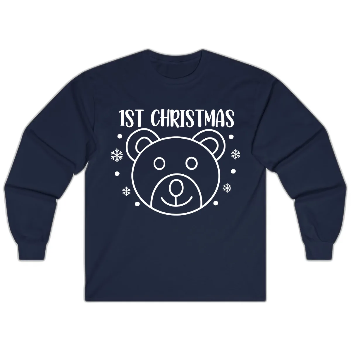 Baby's First Christmas Bear Graphic Long Sleeve in Navy