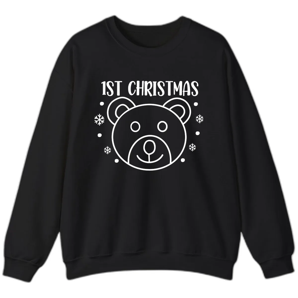 Baby's First Christmas Bear Graphic Sweatshirt in Black