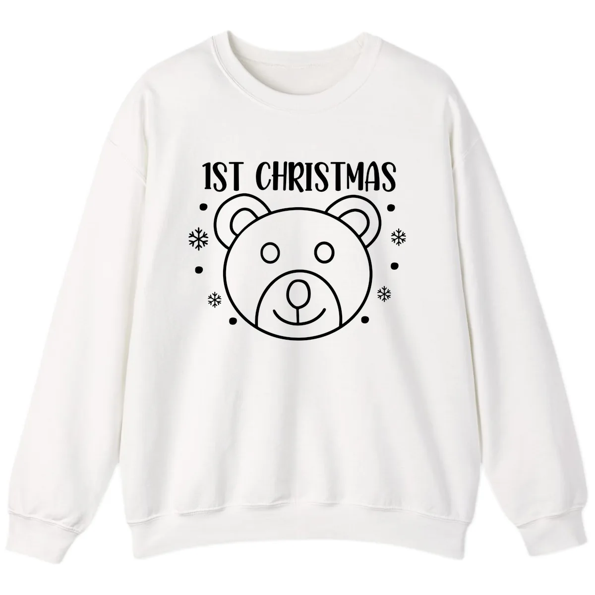 Baby's First Christmas Bear Graphic Sweatshirt in White