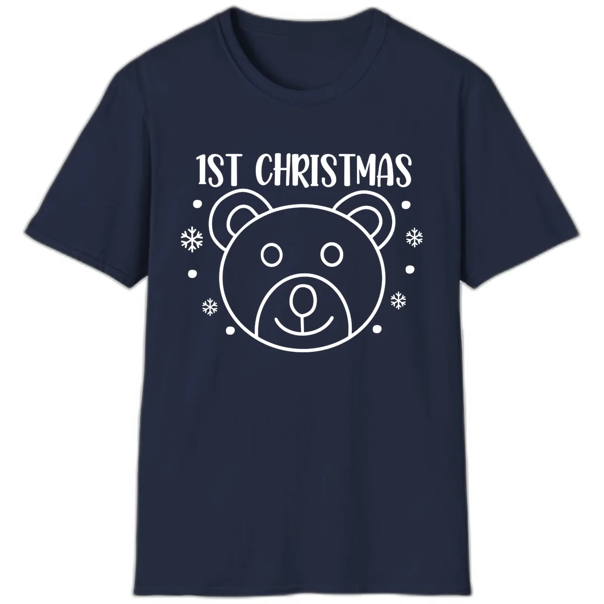 Baby's First Christmas Bear Graphic T-Shirt in Navy