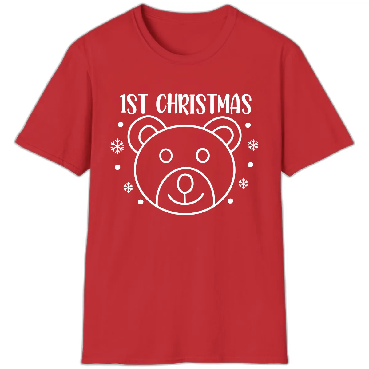Baby's First Christmas Bear Graphic T-Shirt in Red