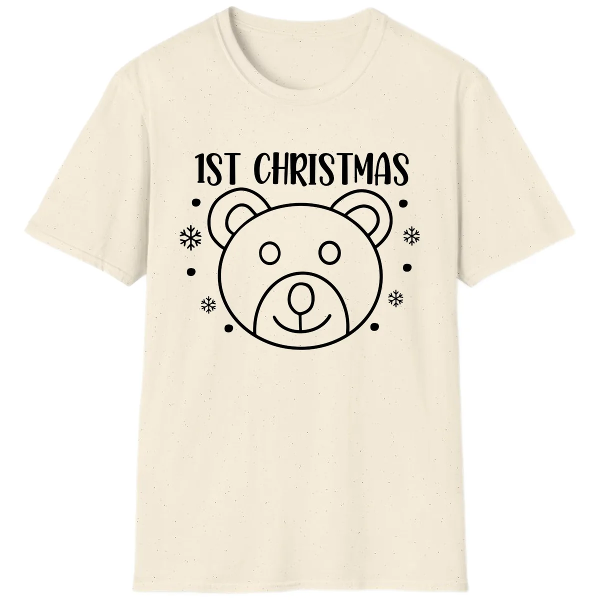 Baby's First Christmas Bear Graphic T-Shirt in Natural