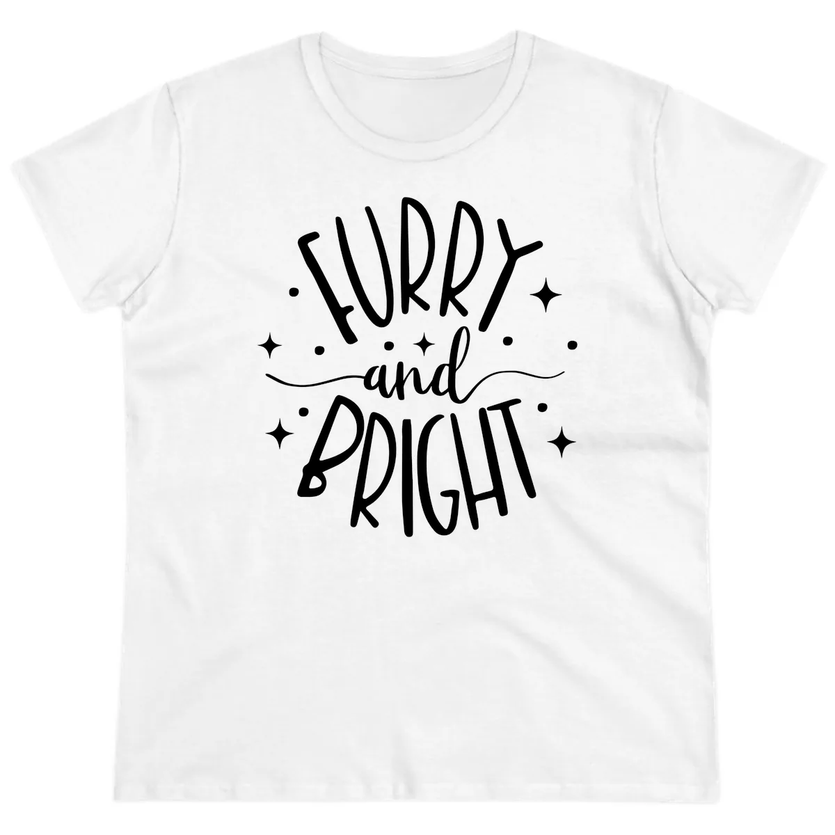 Furry and Bright Holiday Puns Ladies Tee in White