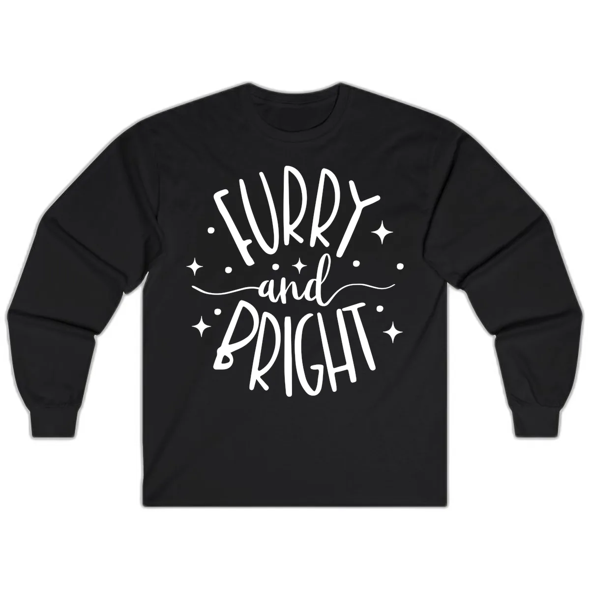 Furry and Bright Holiday Puns Long Sleeve in Black