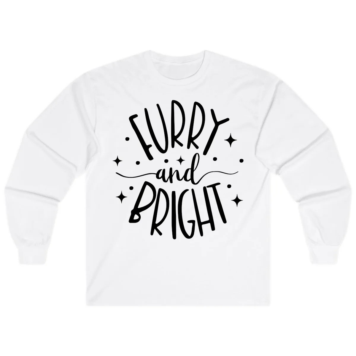 Furry and Bright Holiday Puns Long Sleeve in White