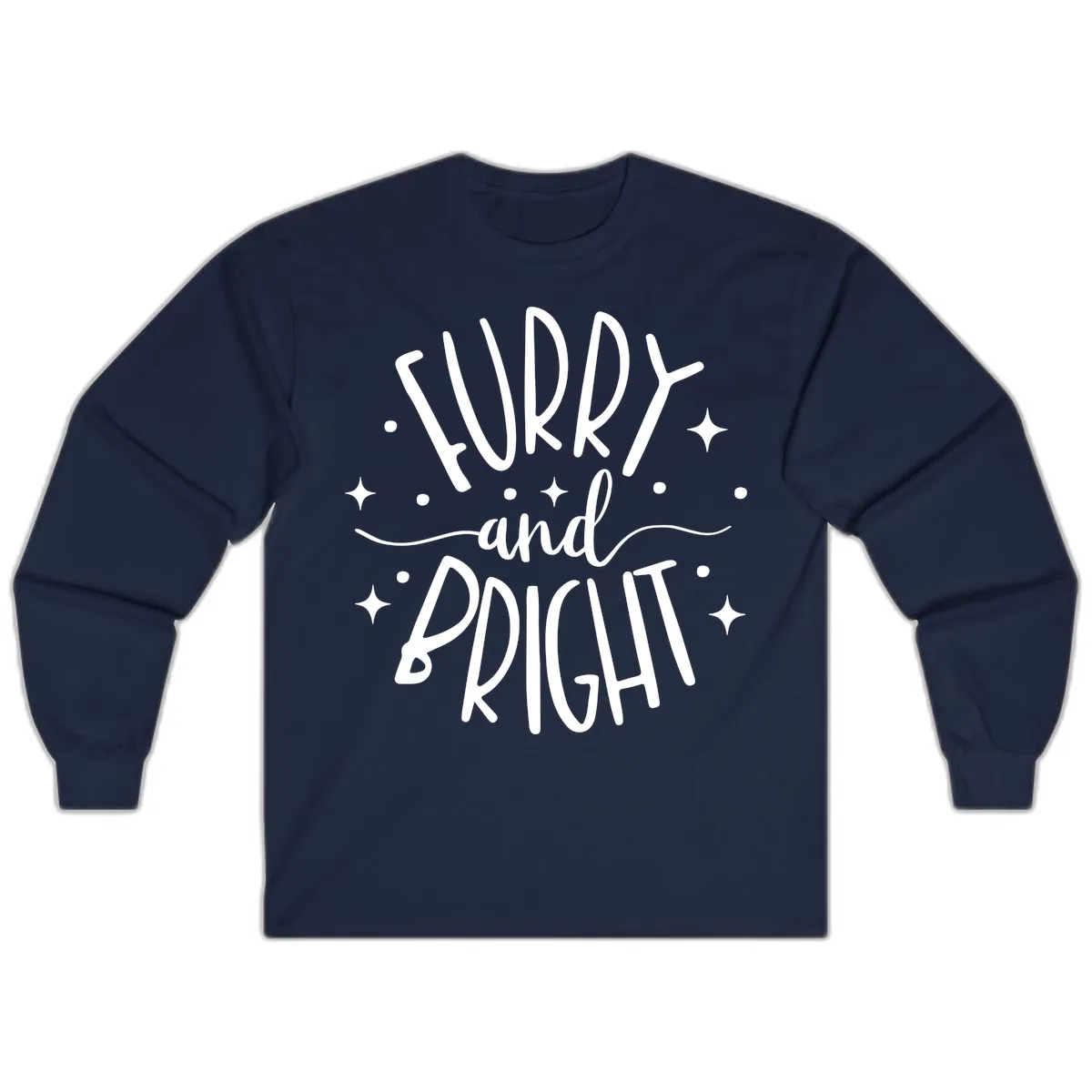 Furry and Bright Holiday Puns Long Sleeve in Navy